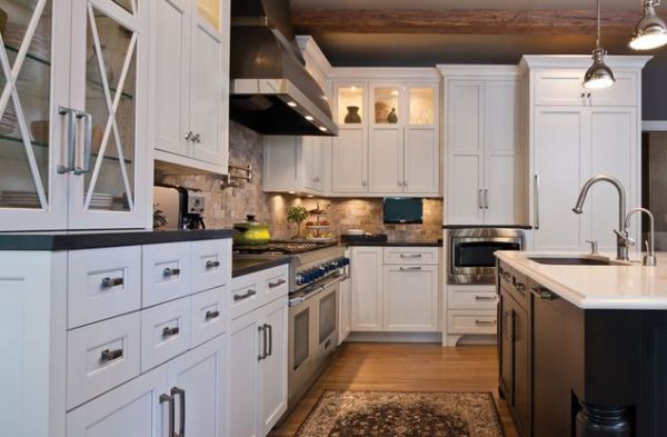 Remodeled kitchens with white cabinets