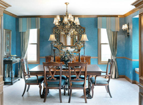Blue kitchen and dining room paint colors