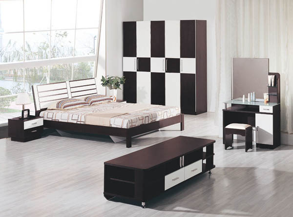 Modern black bedroom furniture set