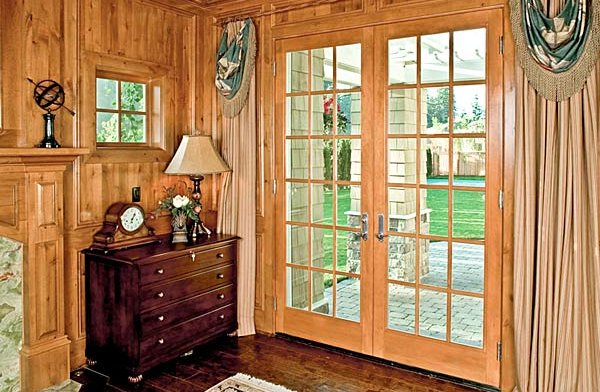 Wood exterior french doors